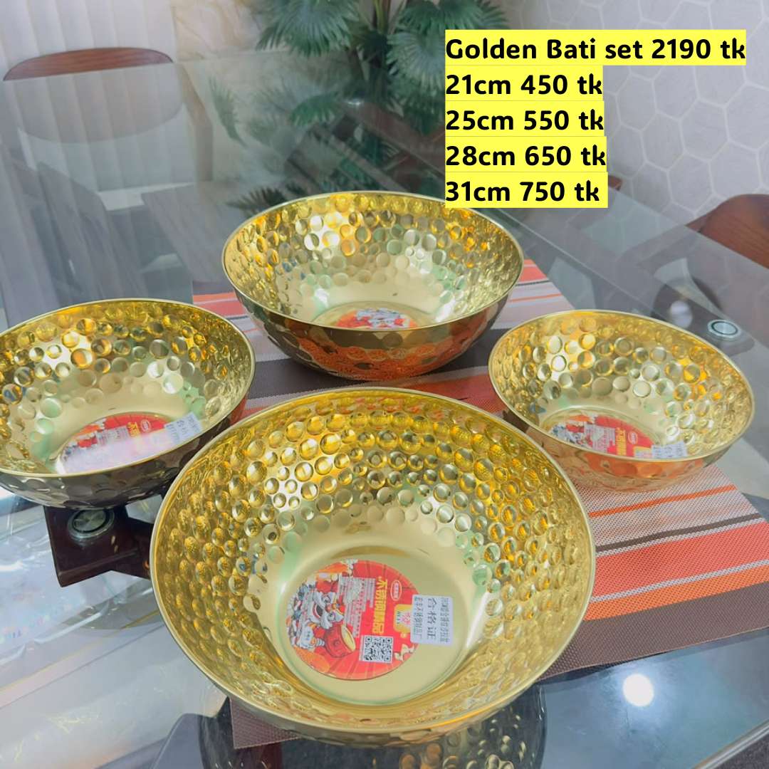 Premium Golden Stone Design Bati set Bowl Set