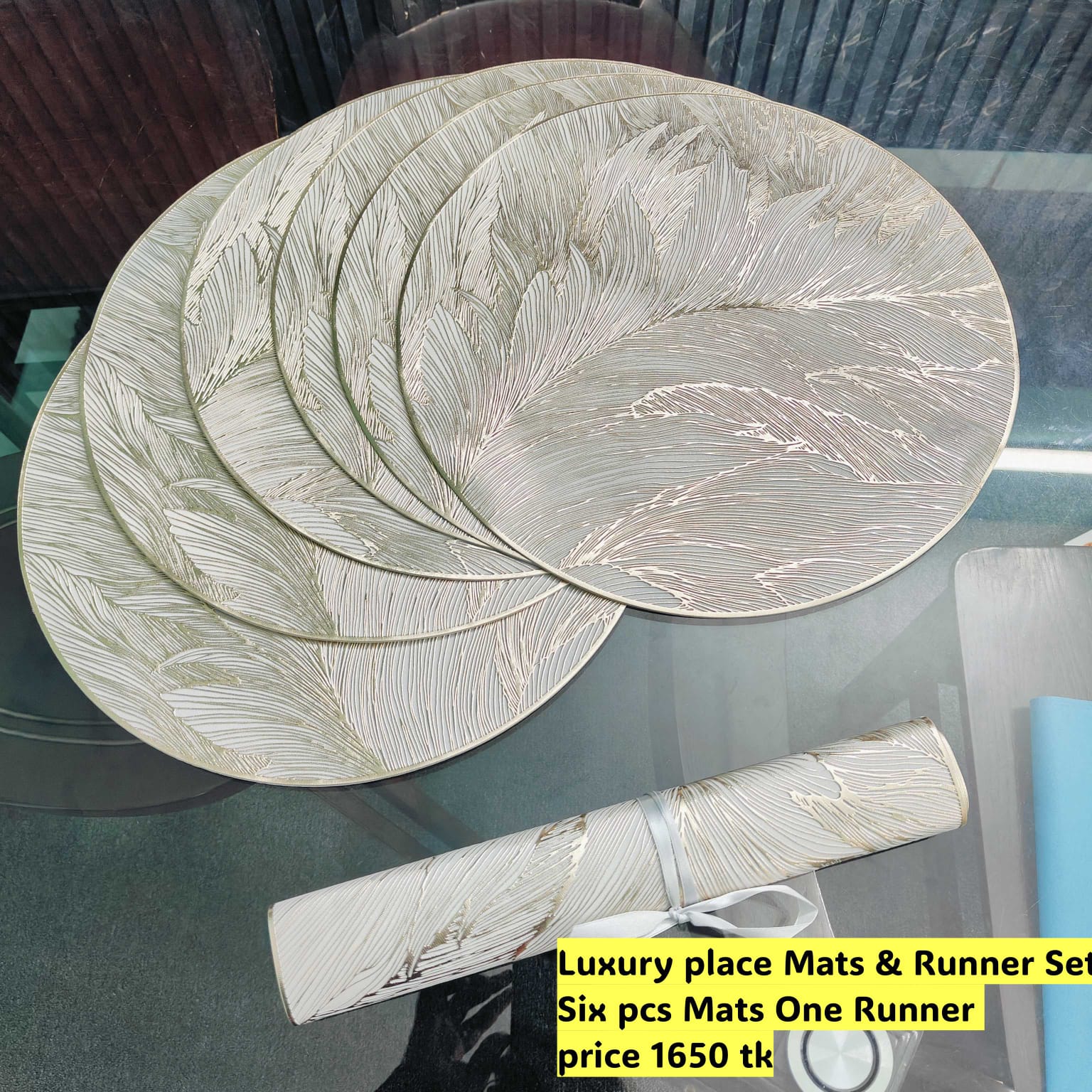(Runner Soho) 7 Pieces Round Mats Set 1008