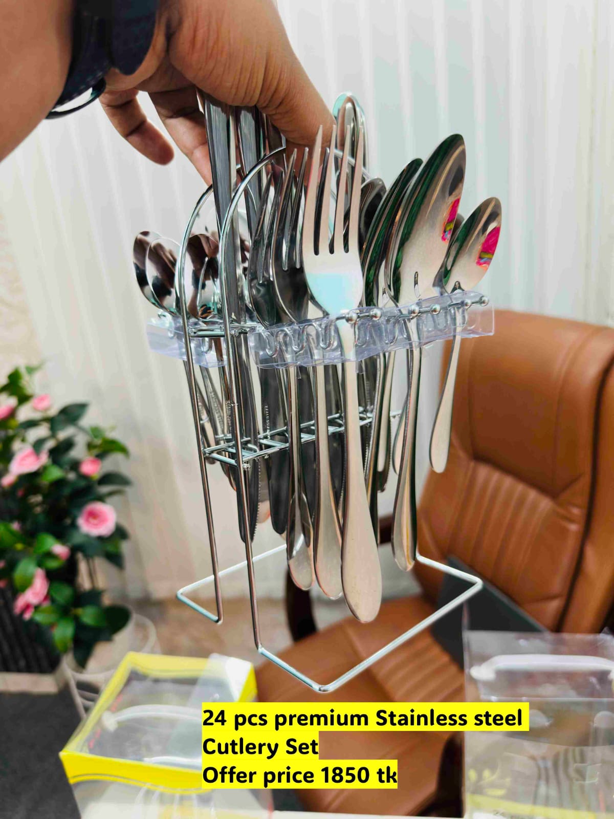 Stainless Steel 24 Pcs Cutlery Set Silver