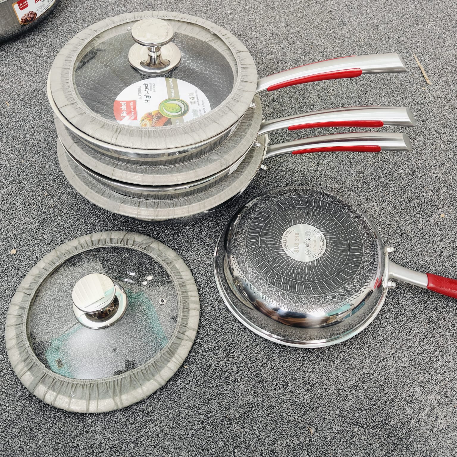 Fry pan With lid High quality Both side HoneyComb