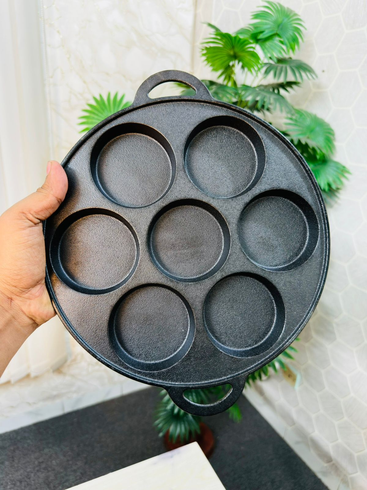 Cast Iron Multi-Purpose Cooking Pan/Pitha Maker 26cm